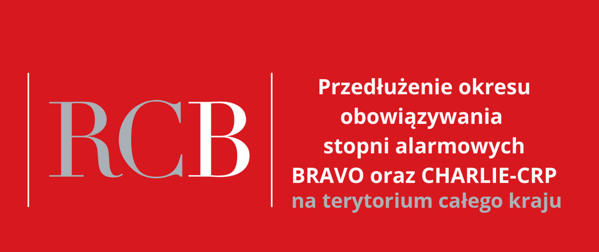 INFORMACJA O PRZEDŁUŻENIU TERMINU OBOWIĄZYWANIA WPROWADZONYCH STOPNI ALARMOWYCH
