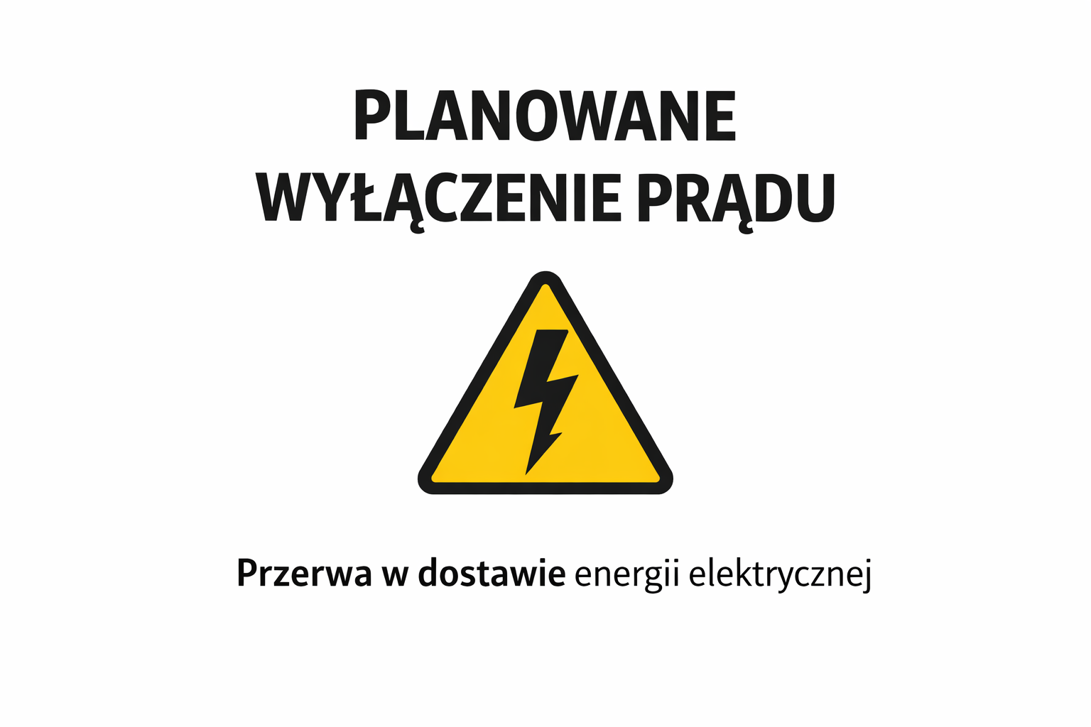 Planowe wyłączenie prądu - Łęgi, Mierzyn i Wołczkowo
