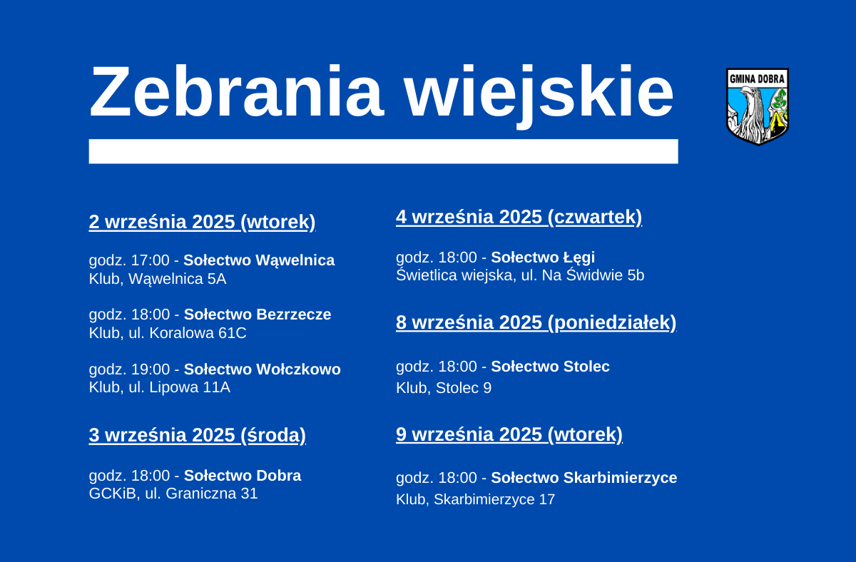 Zebrania wiejskie w Gminie Dobra