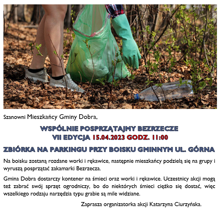 Zaproszenie na wspólne sprzątanie Bezrzecza