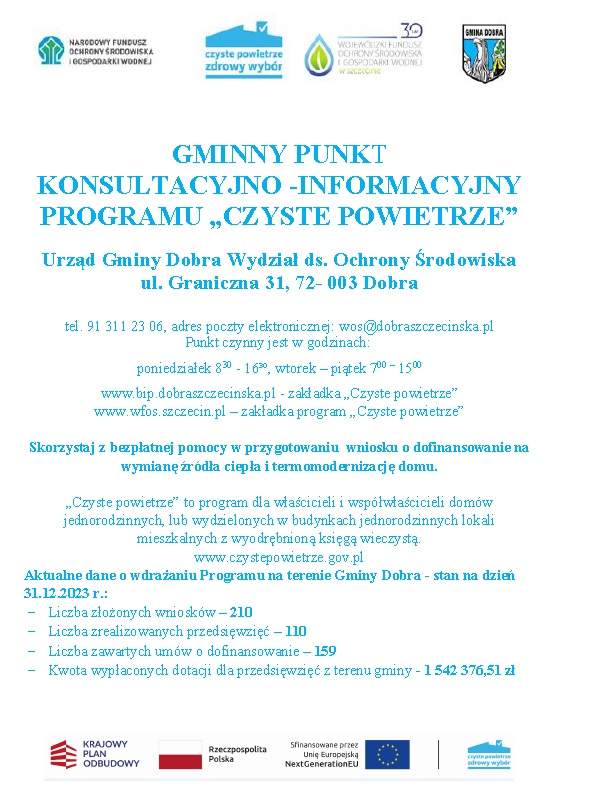 Gminny punkt konsultacyjno-informacyjny "Czyste Powietrze"