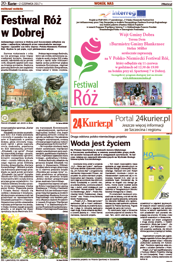 Zaproszenie na Festiwal Róż w Kurierze Szczecińskim