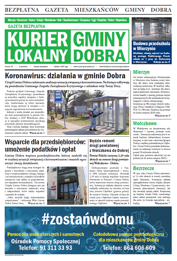 Gazeta - Kurier Lokalny Gminy Dobra 2020 rok