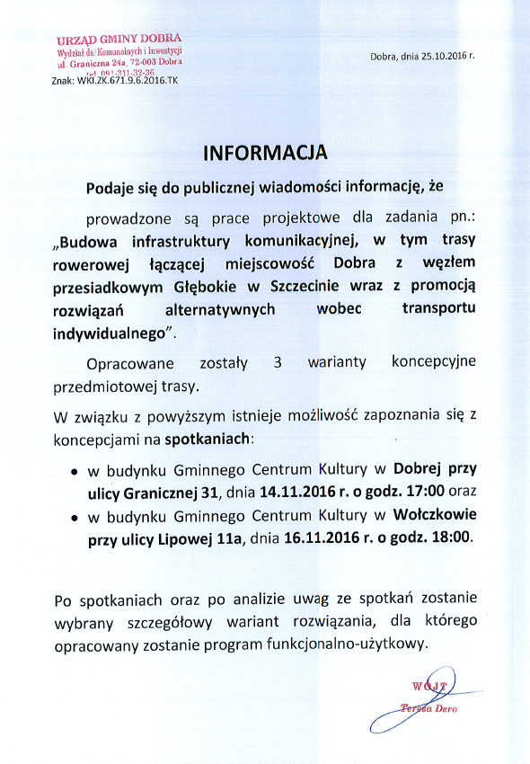 Spotkanie z mieszkańcami Dobrej oraz Wołczkowa