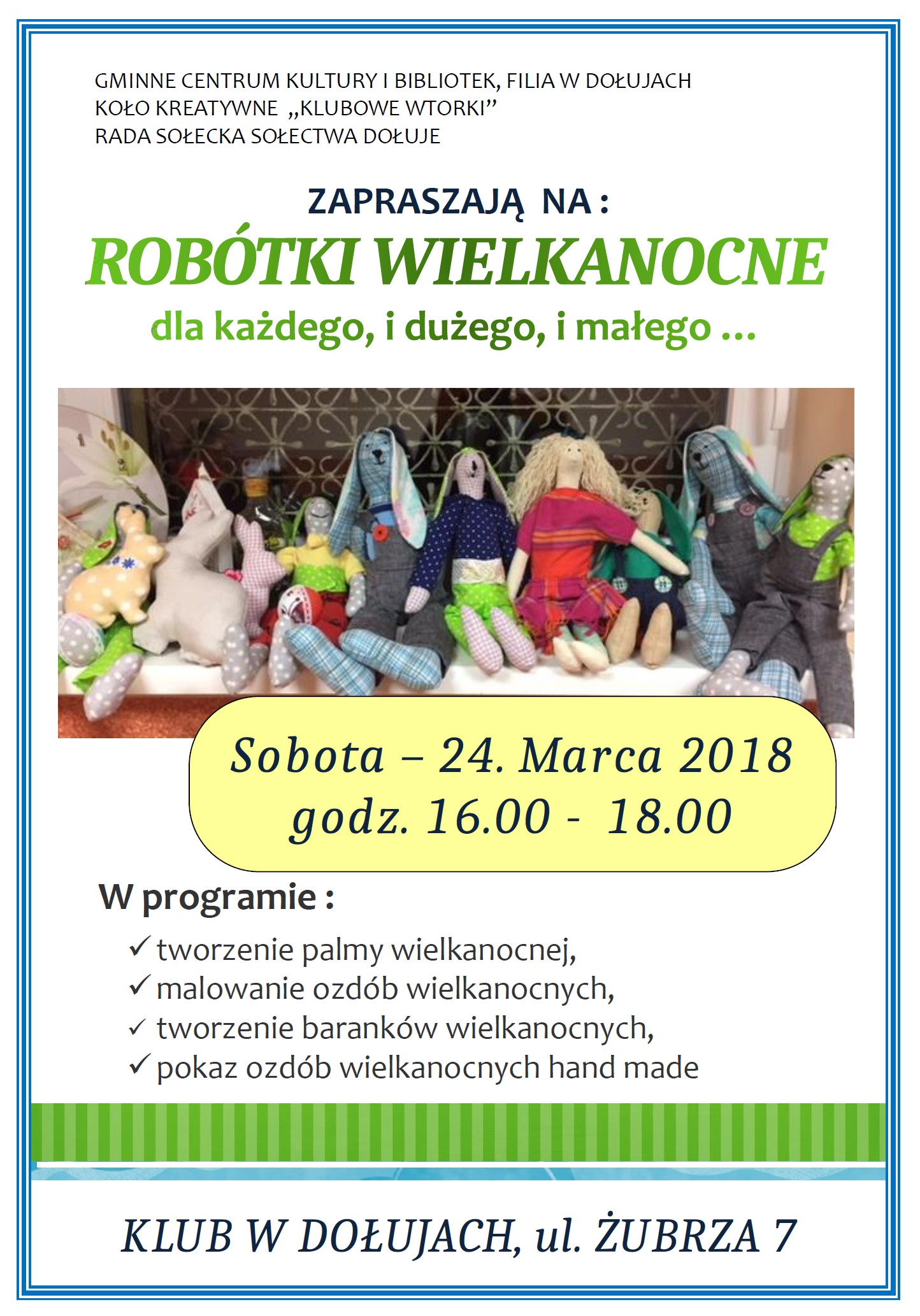 Zaproszenie na robótki wielkanocne 