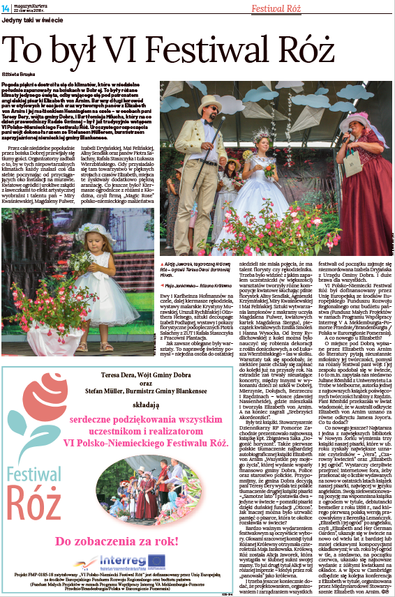 Kurier Szczeciński o VI Festiwalu Róż