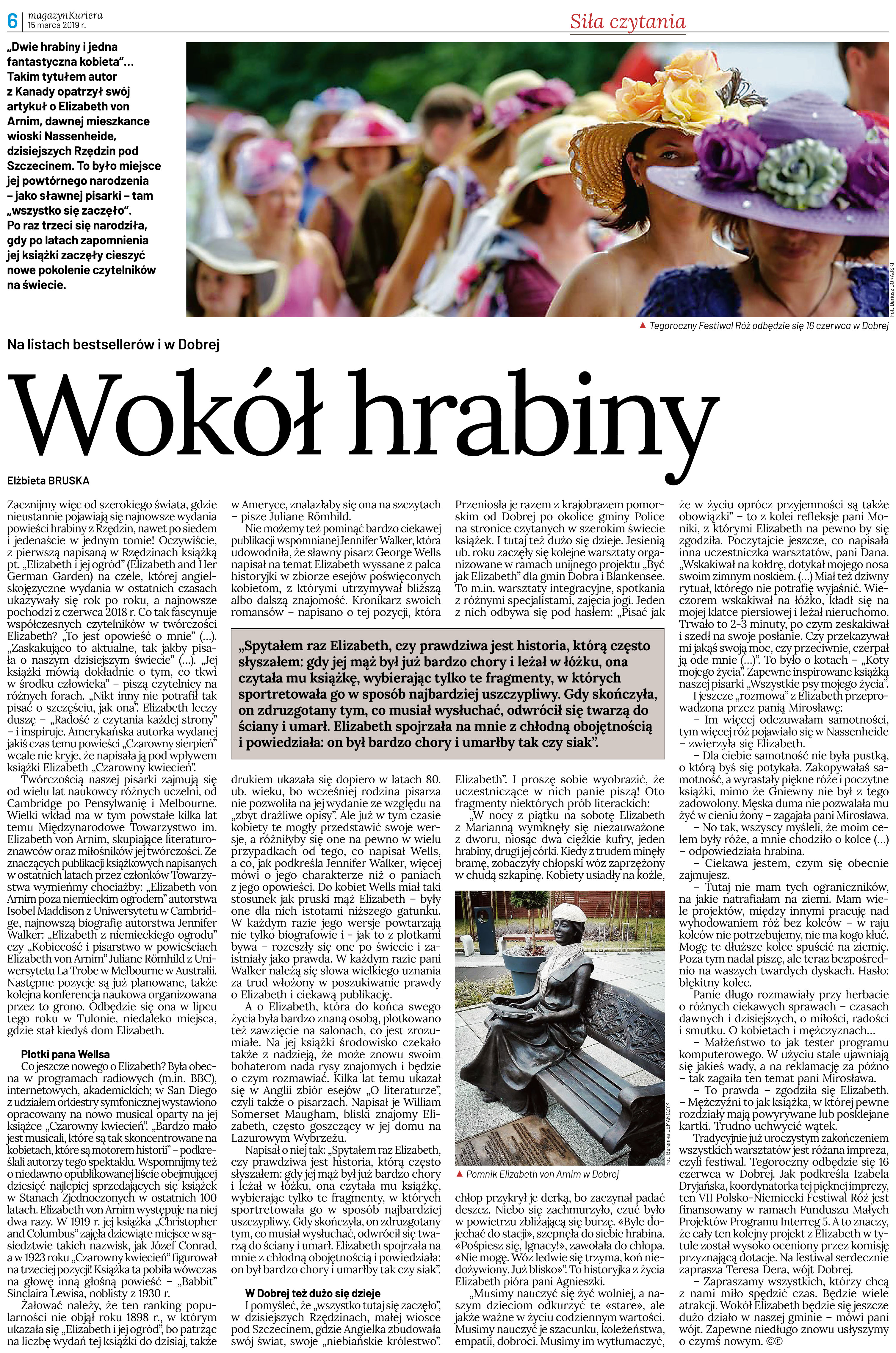 Wokół hrabiny - ponownie o Elizabeth von Arnim w Kurierze Szczecińskim