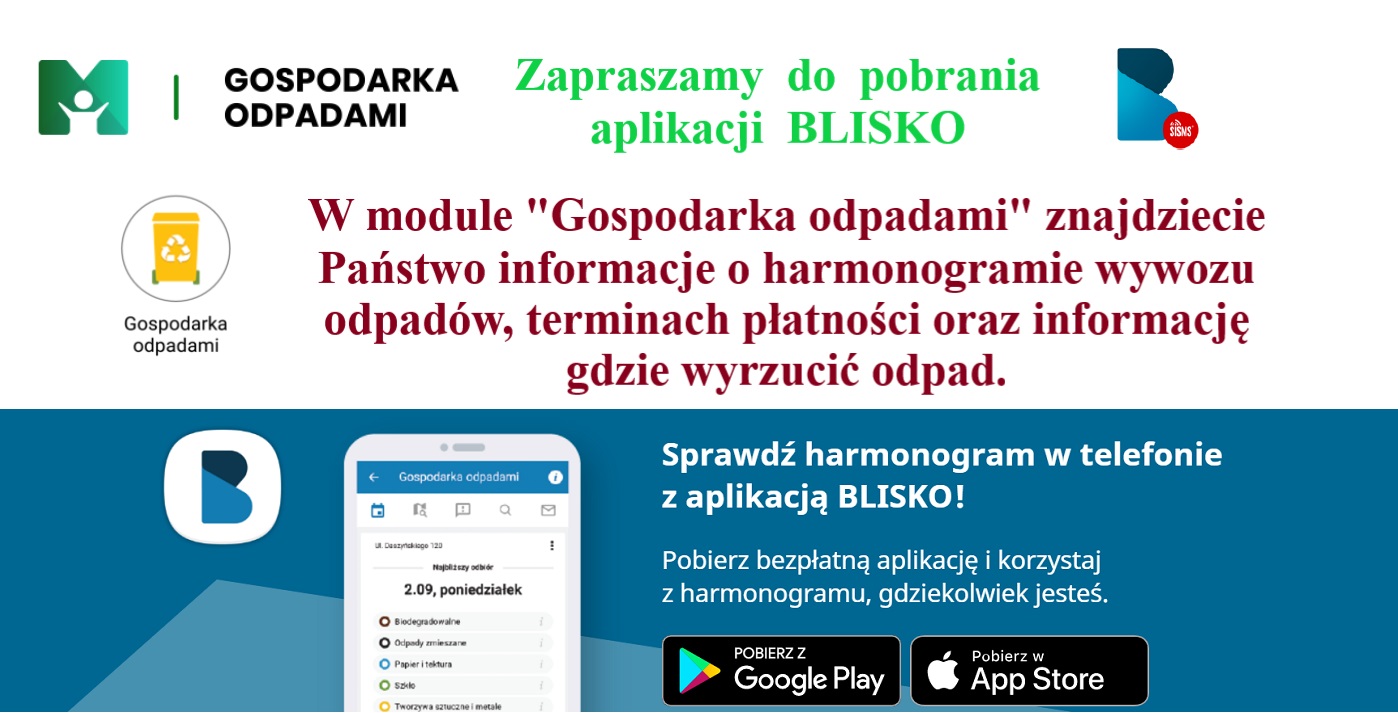 Aplikacja BLISKO z modułem Gospodarka odpadami