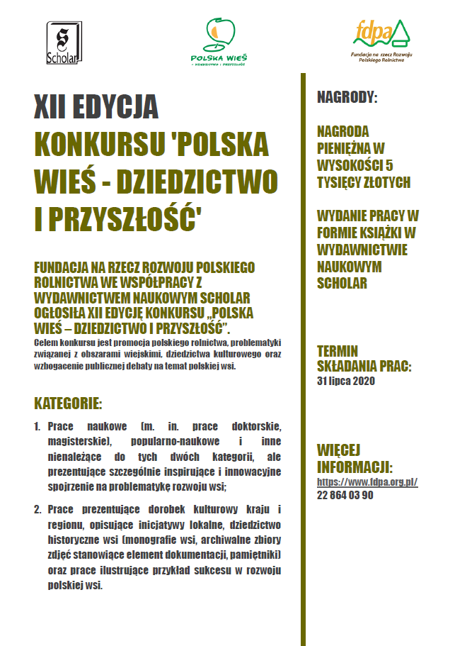 XII edycja konkursu "Polska wieś - dziedzictwo i przyszłość"