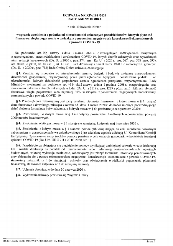 Wsparcie dla Przedsiębiorców