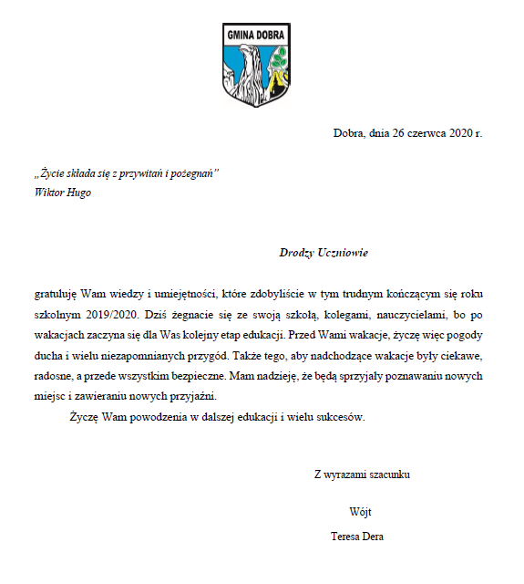 Życzenia dla uczniów na zakończenie roku szkolnego