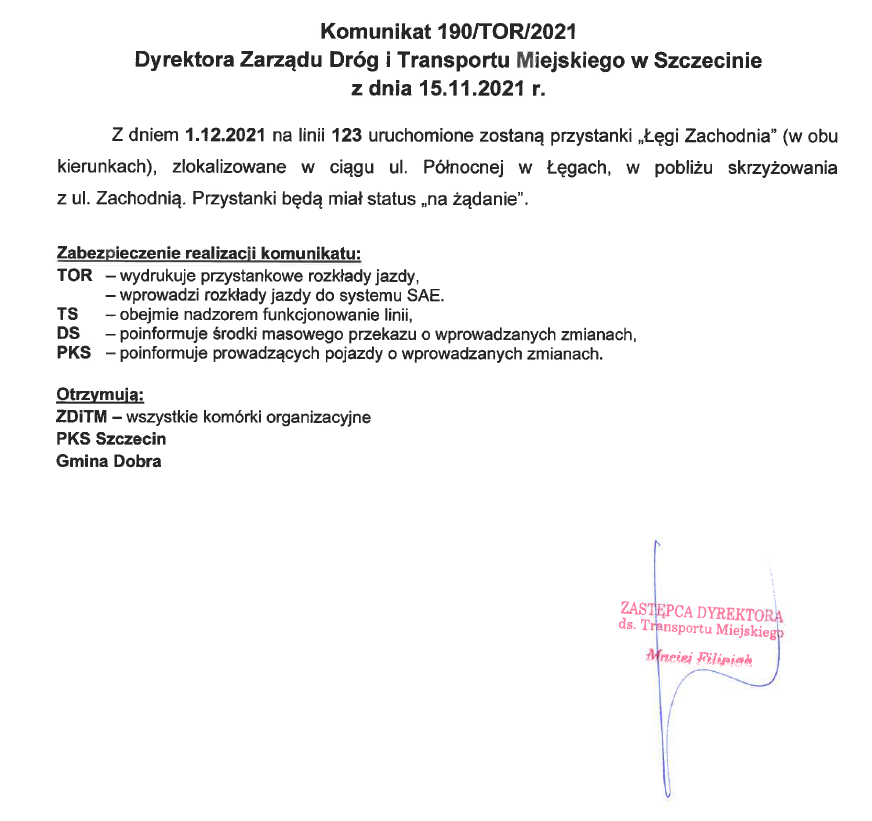 Uruchomiony zostanie przystanek "Łęgi Zachodnia" na linii 123