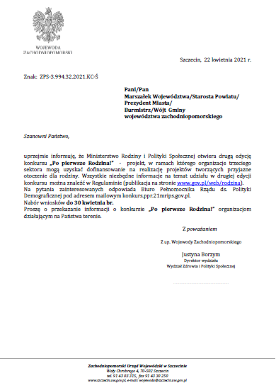 Druga edycja konkursu "Po pierwsze Rodzina!"