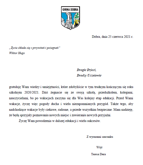 Źyczenia dla uczniów i przedszkolaków
