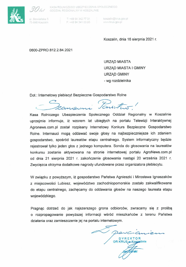 Internetowy plebiscyt Bezpieczne Gospodarstwo Rolne