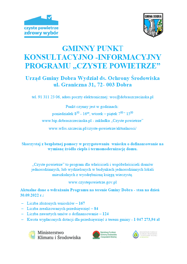 Gminny punkt konsultacyjny programu "Czyste powietrze"