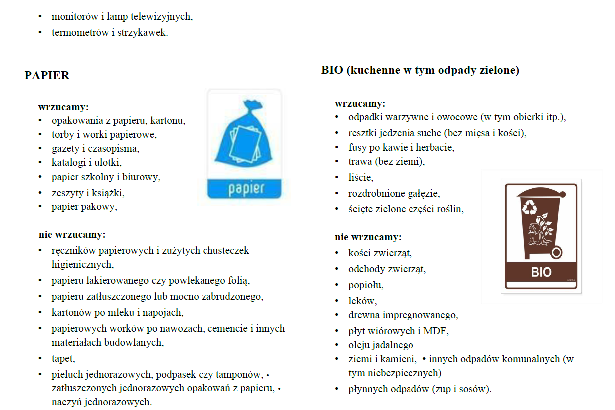 Segregacja papieru i BIO