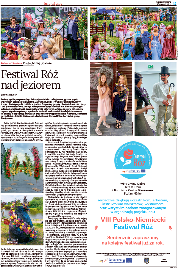 Festiwal Róż w Kurierze Szczecińskim