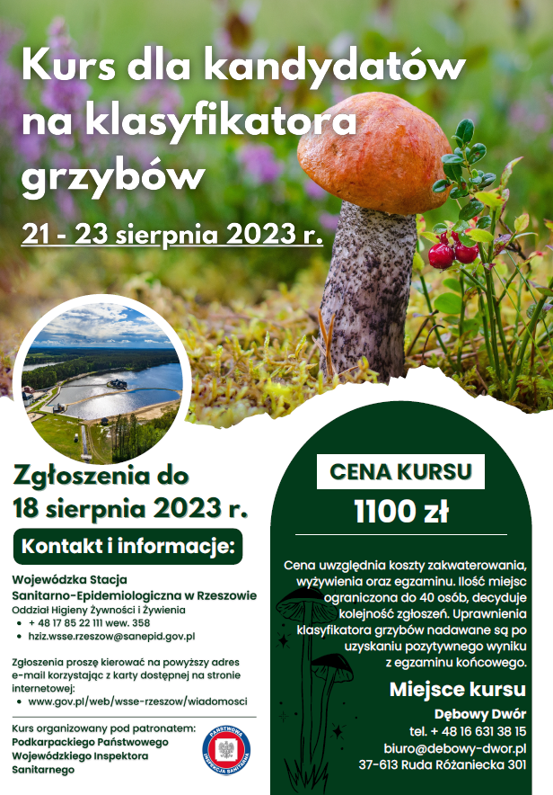 Kurs dla kandydatów na klasyfikatora grzybów