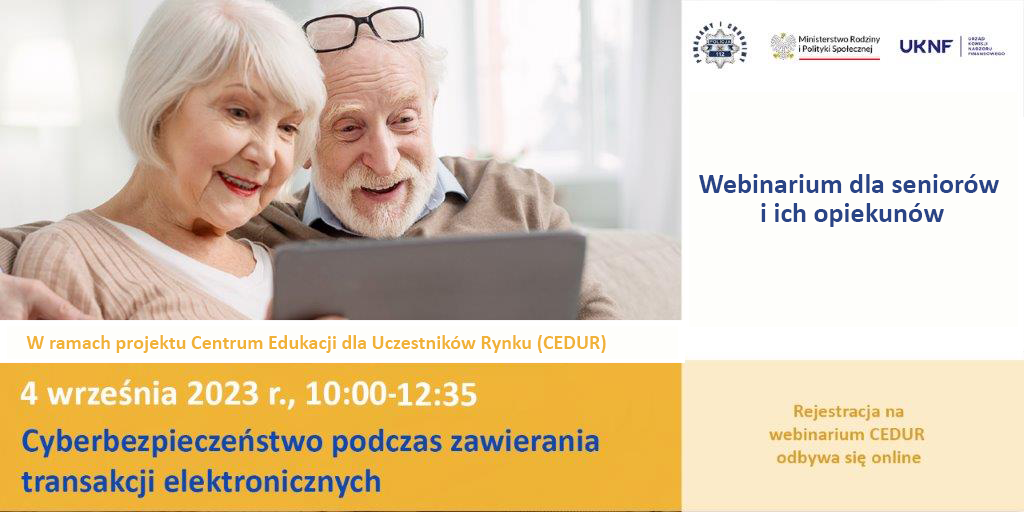 Zaproszenie na webinarium dla seniorów i ich opiekunów