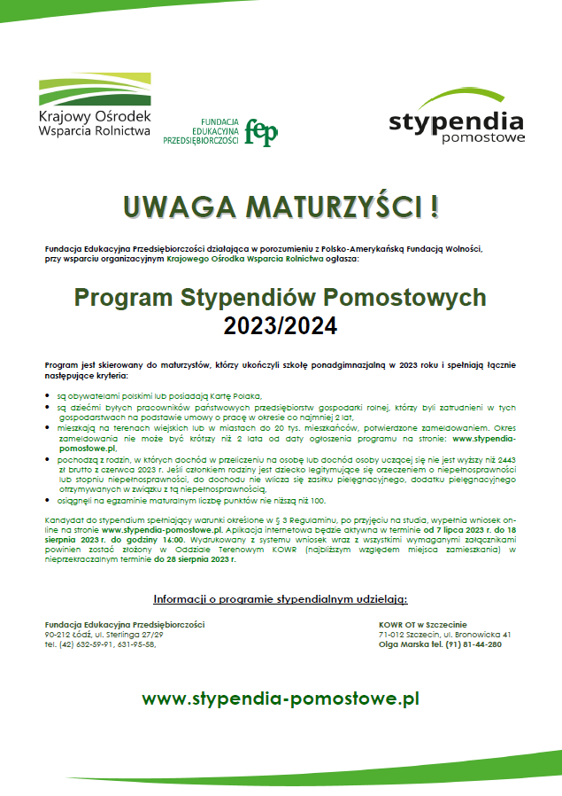 Program Stypendiów Pomostowych 2023/2024